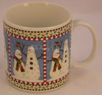 Sakura Debbie Mumm SNOWMAN Coffee Mug